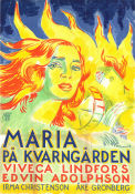 Maria på kvarngården 1945 poster Edvin Adolphson Viveca Lindfors Irma Christenson Arne Mattsson Affischkonstnär: Isaac Grünewald Konstaffischer