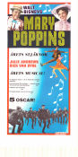 Mary Poppins 1964 poster Julie Andrews Dick Van Dyke David Tomlinson Robert Stevenson Musikaler