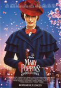 Mary Poppins kommer tillbaka 2018 poster Emily Blunt Lin-Manuel Miranda Ben Whishaw Rob Marshall