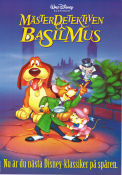 Mästerdetektiven Basil Mus 1986 poster Vincent Price Ron Clements Animerat