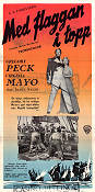 Med flaggan i topp 1951 poster Gregory Peck Virginia Mayo Robert Beatty Raoul Walsh Skepp och båtar