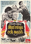 Med värja och mask 1946 poster Willard Parker Anita Louise Janis Carter Henry Levin Äventyr matinée