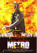 Metro 1997 poster Eddie Murphy Michael Rapaport Michael Wincott Thomas Carter Vapen Poliser