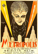Metropolis 1927 poster Brigitte Helm Gustav Fröhlich Alfred Abel Fritz Lang Affischkonstnär: Mauritz Moje Åslund Filmbolag: UFA