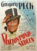 Miljonpundsedeln 1954 poster Gregory Peck Pengar