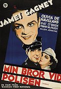 Min bror vid polisen 1935 poster James Cagney Olivia de Havilland Poliser