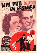 Min fru har en fästman 1937 poster Cary Grant Irene Dunne Eric Rohman art