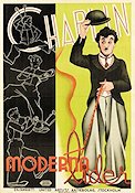 Moderna tider 1936 poster Paulette Goddard Henry Bergman Charlie Chaplin Eric Rohman art