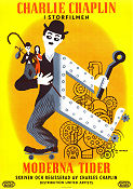 Moderna tider 1936 poster Paulette Goddard Henry Bergman Charlie Chaplin Affischkonstnär: Leo Kouper