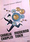 Moderna tider 1936 poster Paulette Goddard Henry Bergman Charlie Chaplin