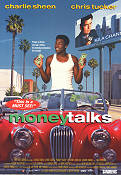 Money Talks 1997 poster Chris Tucker Charlie Sheen Heather Locklear Brett Ratner Pengar Bilar och racing