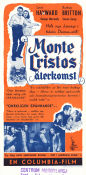 Monte Cristos återkomst 1946 poster Louis Hayward Barbara Britton George Macready Henry Levin Äventyr matinée