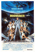 Moonraker 1979 poster Roger Moore Richard Kiel Lois Chiles Michael Lonsdale Lewis Gilbert