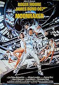 Moonraker 1979 poster Roger Moore Richard Kiel Lois Chiles Michael Lonsdale Lewis Gilbert