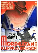 Mordgåtan i Klippiga bergen 1935 poster Randolph Scott Text: Zane Grey