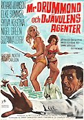 Mr Drummond och djävulens agenter 1967 poster Richard Johnson Elke Sommer Sylva Koscina Ralph Thomas Agenter Damer