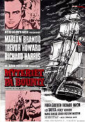 Myteriet på Bounty 1962 poster Marlon Brando Trevor Howard Richard Harris Lewis Milestone Skepp och båtar