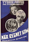 När regnet kom 1939 poster Tyrone Power Myrna Loy George Brent Clarence Brown