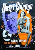 Natt i Chicago 1958 poster Cyd Charisse Robert Taylor Film Noir