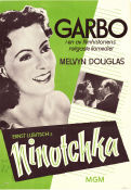 Ninotchka 1939 poster Greta Garbo Melvyn Douglas Ina Claire Bela Lugosi Felix Bressart Ernst Lubitsch Text: Billy Wilder