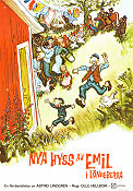 Nya hyss av Emil i Lönneberga 1972 poster Jan Ohlsson Lena Wisborg Allan Edwall Olle Hellbom Text: Astrid Lindgren Affischkonstnär: Björn Berg