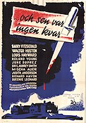 Och sen var ingen kvar 1945 poster Barry Fitzgerald Walter Huston Louis Hayward René Clair Text: Agatha Christie