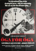 Öga för öga 1975 poster George Kennedy John Mills Raf Vallone Edward Dmytryk Vapen Klockor