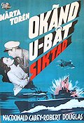 Okänd u-båt siktad 1950 poster Macdonald Carey Märta Torén Robert Douglas Douglas Sirk Skepp och båtar