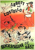 Olycksfåglarna till häst 1944 poster Abbott and Costello Hästar