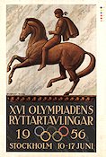 Olympiadens ryttartävlingar 1956 affisch Hitta mer: Stockholm Olympiader Affischkonstnär: John Sjösvärd Hästar