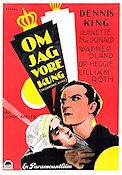 Om jag vore kung 1930 poster Dennis King Jeanette MacDonald Warner Oland