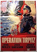 Operation Tirpitz 1955 poster John Mills John Gregson Donald Sinden Ralph Thomas Krig