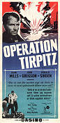 Operation Tirpitz 1955 poster John Mills John Gregson Donald Sinden Ralph Thomas Krig