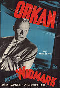 Orkan 1949 poster Richard Widmark Linda Darnell Veronica Lake André De Toth