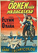 Örnen från Madagaskar 1952 poster Errol Flynn Maureen O´Hara Anthony Quinn George Sherman Äventyr matinée
