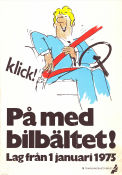 På med bilbältet 1974 affisch Trafiksäkerhetsverket