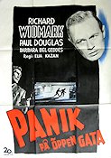 Panik på öppen gata 1950 poster Richard Widmark Paul Douglas Elia Kazan Film Noir