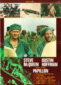 Papillon 1973 poster Steve McQueen Dustin Hoffman Victor Jory Franklin J Schaffner