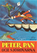 Peter Pan och sjörövarna 1953 poster Bobby Driscoll Clyde Geronimi Text: JM Barrie Animerat Barn