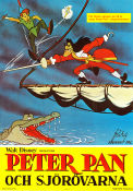 Peter Pan och sjörövarna 1953 poster Bobby Driscoll Clyde Geronimi Text: JM Barrie Animerat Barn