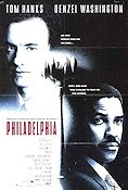 Philadelphia 1993 poster Tom Hanks Denzel Washington Antonio Banderas Jonathan Demme
