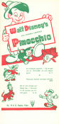 Pinocchio 1940 poster Dickie Jones Norman Ferguson Text: Carlo Collodi Animerat