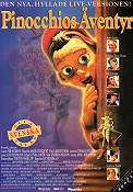 Pinocchios äventyr 1996 poster Martin Landau Jonathan Taylor Thomas Genevieve Bujold Steve Barron