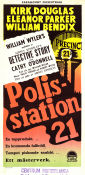 Polisstation 21 1951 poster Kirk Douglas Eleanor Parker William Bendix William Wyler Poliser Film Noir