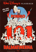 Pongo och de 101 dalmatinerna 1961 poster Rod Taylor Hamilton Luske Hundar