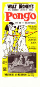 Pongo och de 101 dalmatinerna 1961 poster Rod Taylor Hamilton Luske Hundar