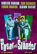 Pysar och sländor 1956 poster Marlon Brando Jean Simmons Frank Sinatra Joseph L Mankiewicz Musikaler