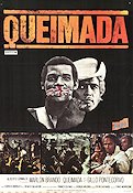 Queimada 1969 poster Marlon Brando Evaristo Marquez Renato Salvatore Gillo Pontecorvo