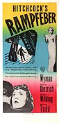 Rampfeber 1950 poster Jane Wyman Marlene Dietrich Richard Todd Alfred Hitchcock