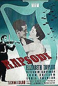 Rapsodi 1950 poster Elizabeth Taylor Vittorio Gassman Instrument